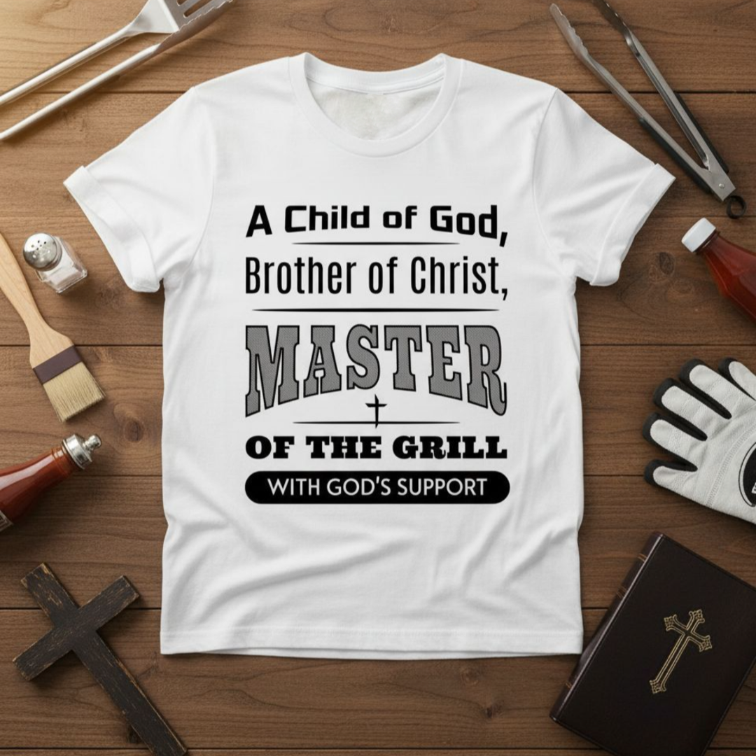 A Child Of God, Brother Of Christ, Master Of The Grill-T-Shirt