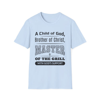 Light blue t-shirt with black text on a white background