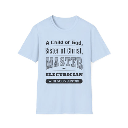 Light blue t-shirt with text design on a white background