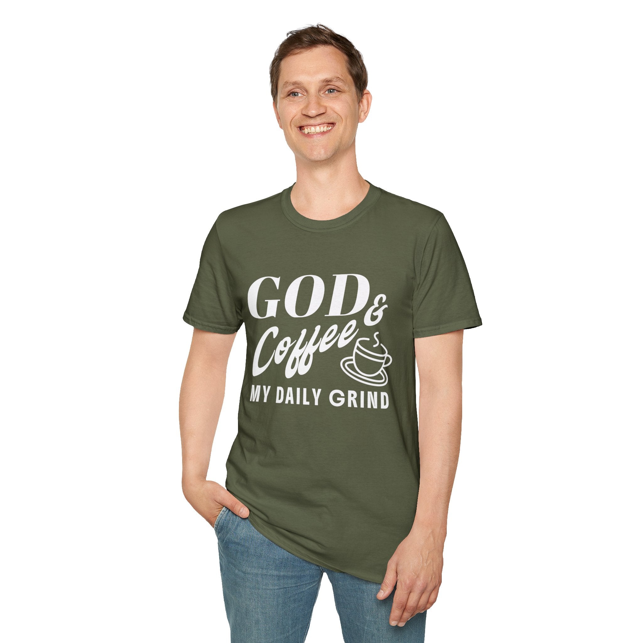 God & Coffee, My Daily Grind-T-Shirt