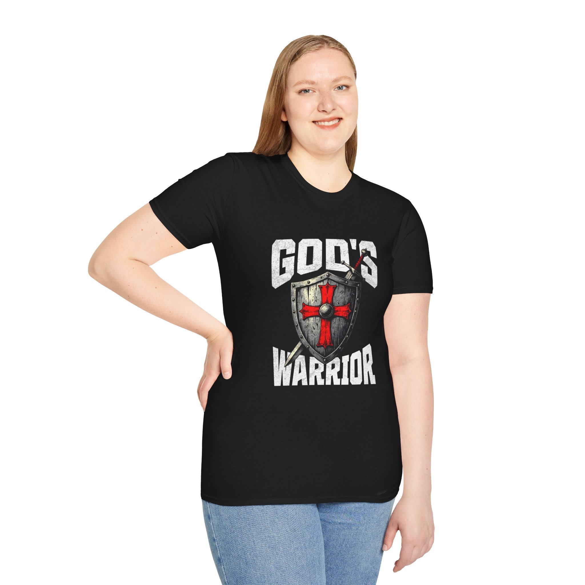 Copy of Gods Warrior Grunge White Text-T-Shirt
