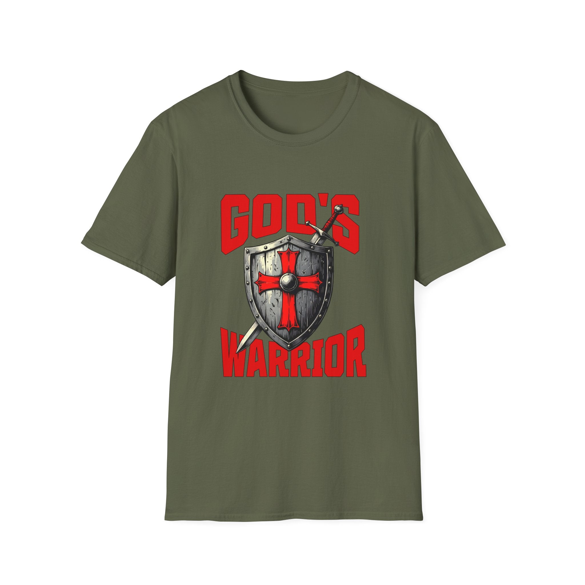Copy of Gods Warrior Red Text-T-Shirt