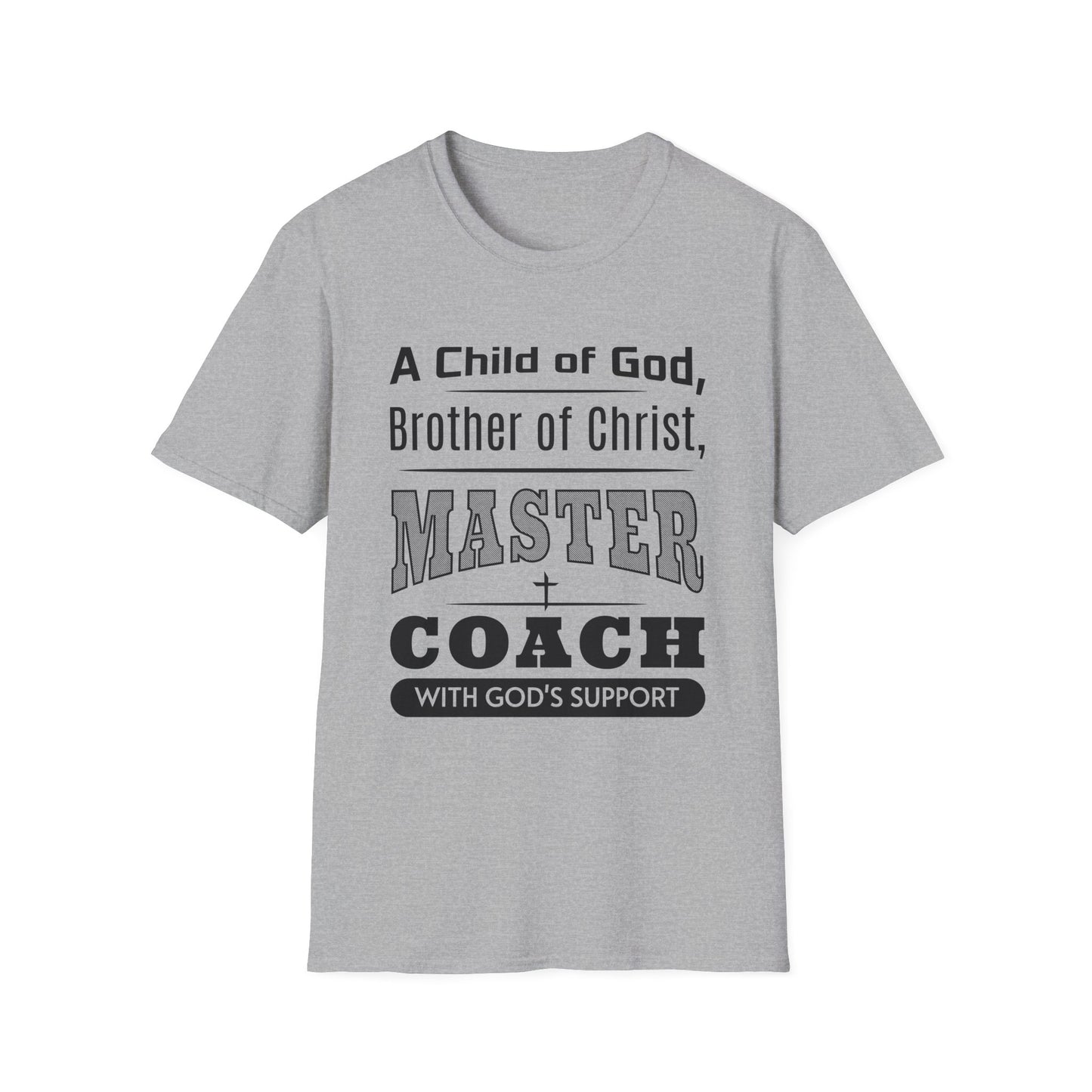 Gray t-shirt with motivational text on a white background
