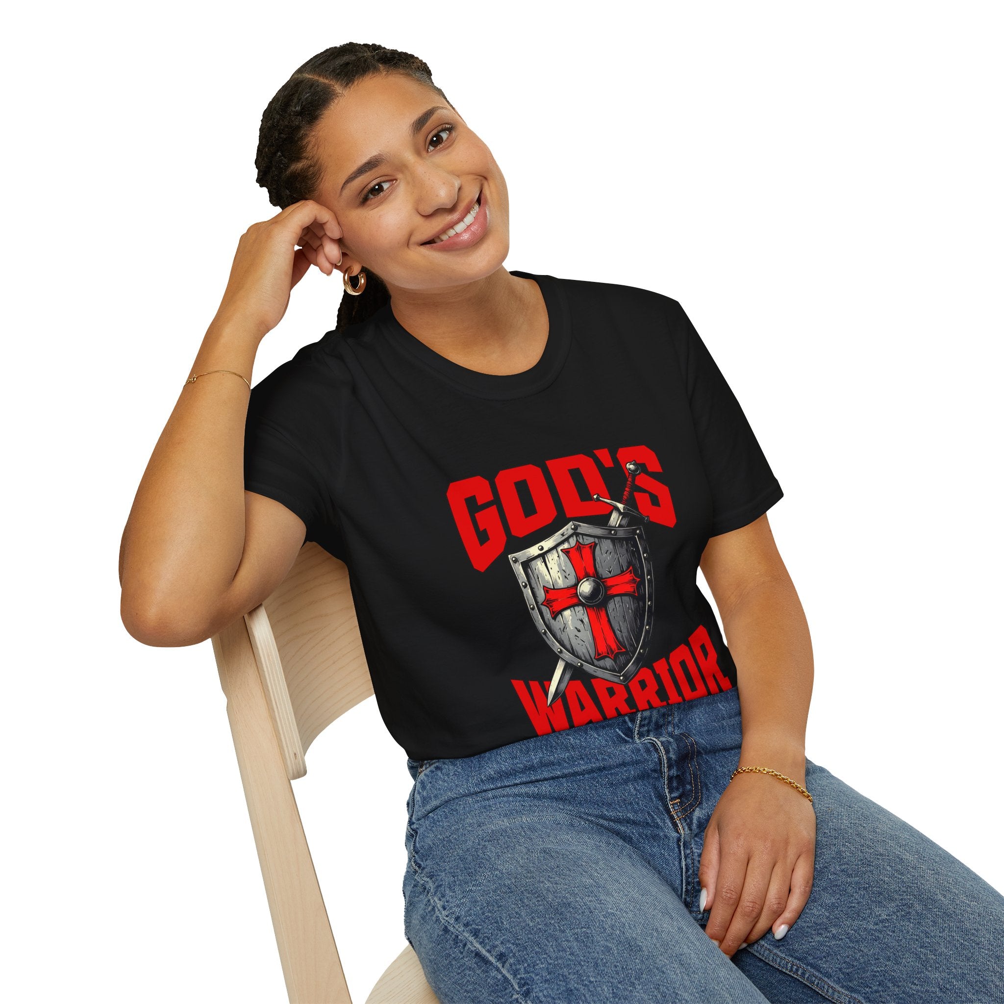 Copy of Gods Warrior Red Text-T-Shirt