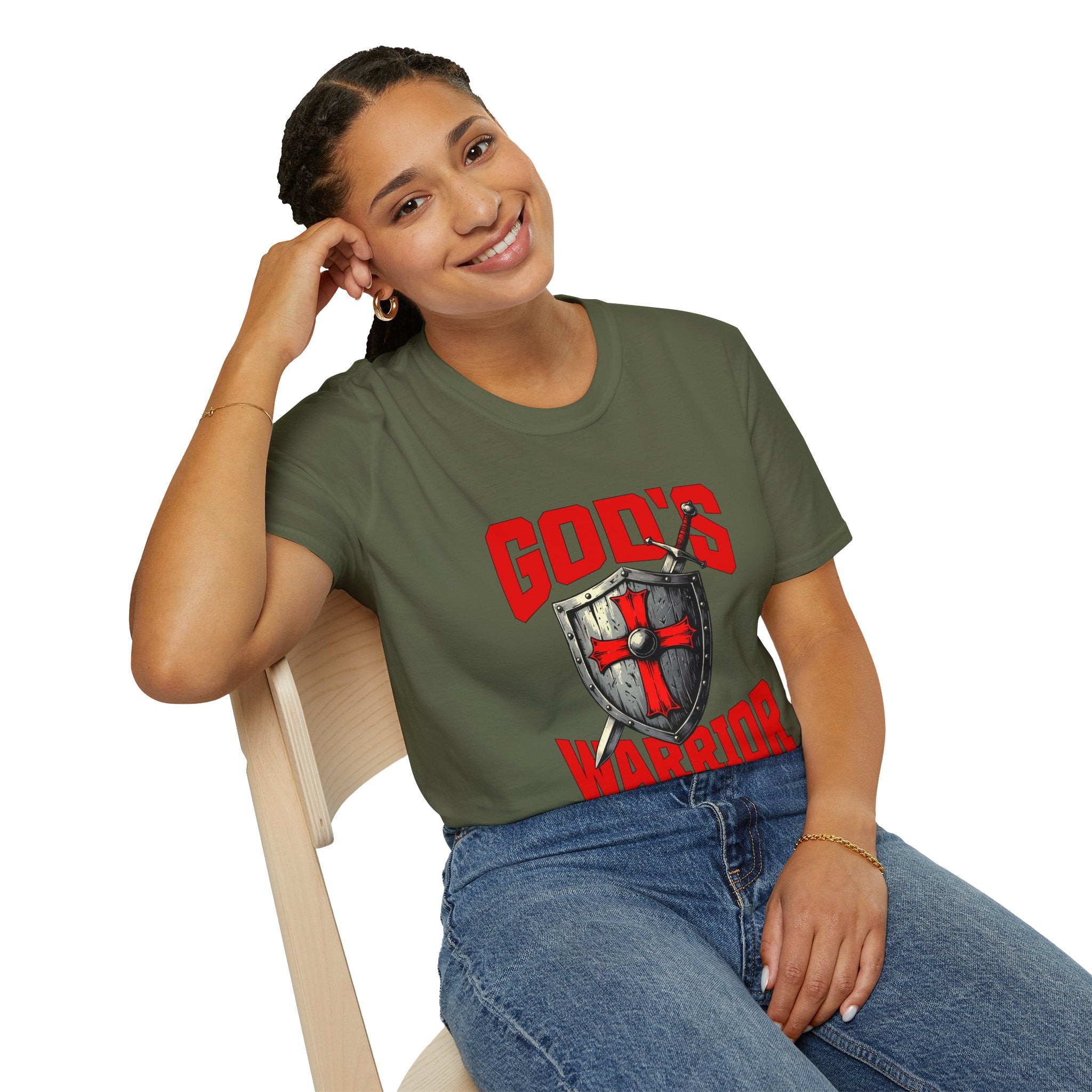 Copy of Gods Warrior Red Text-T-Shirt