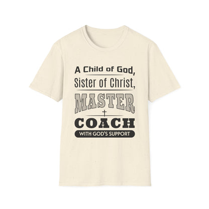 Beige t-shirt with motivational text on a white background