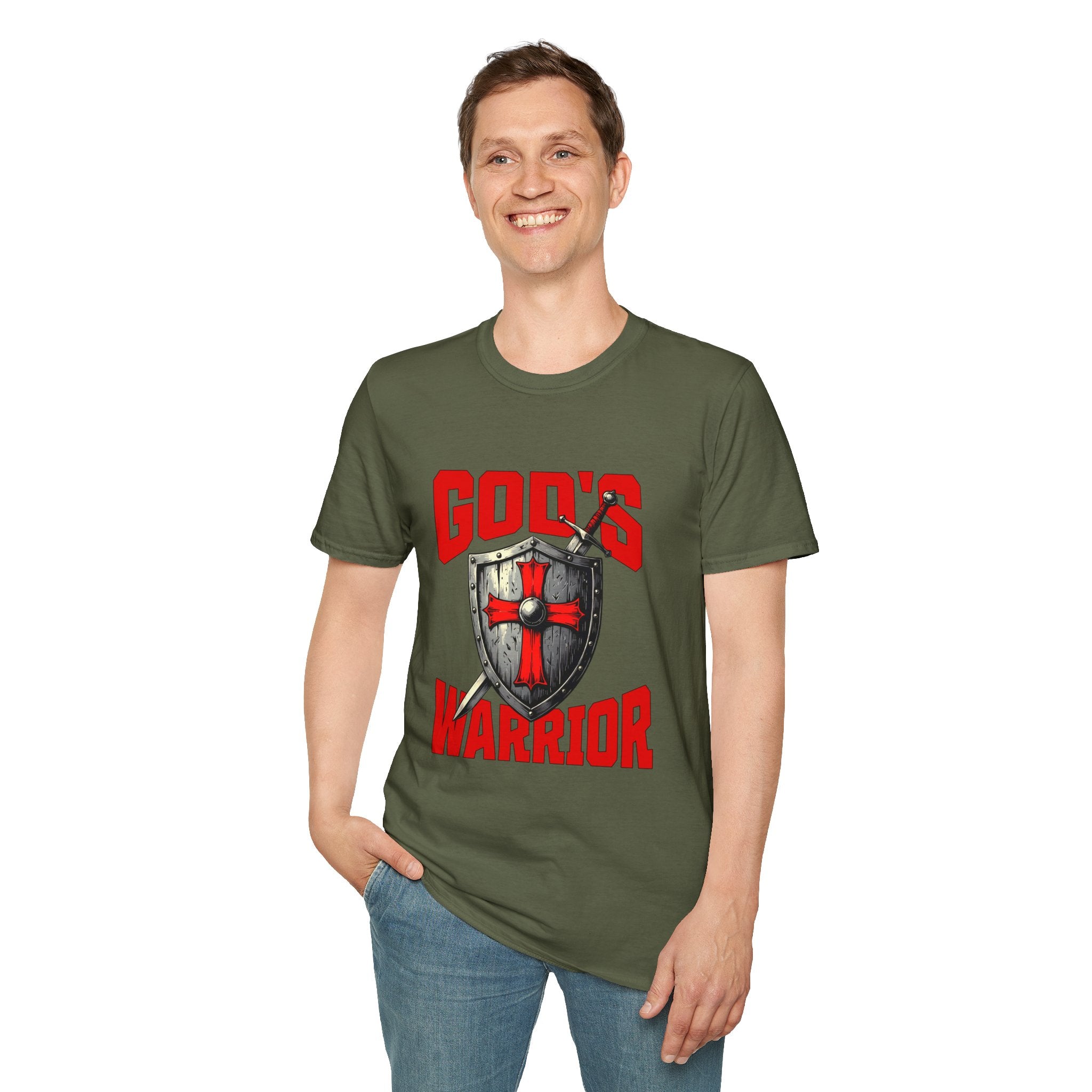 Copy of Gods Warrior Red Text-T-Shirt