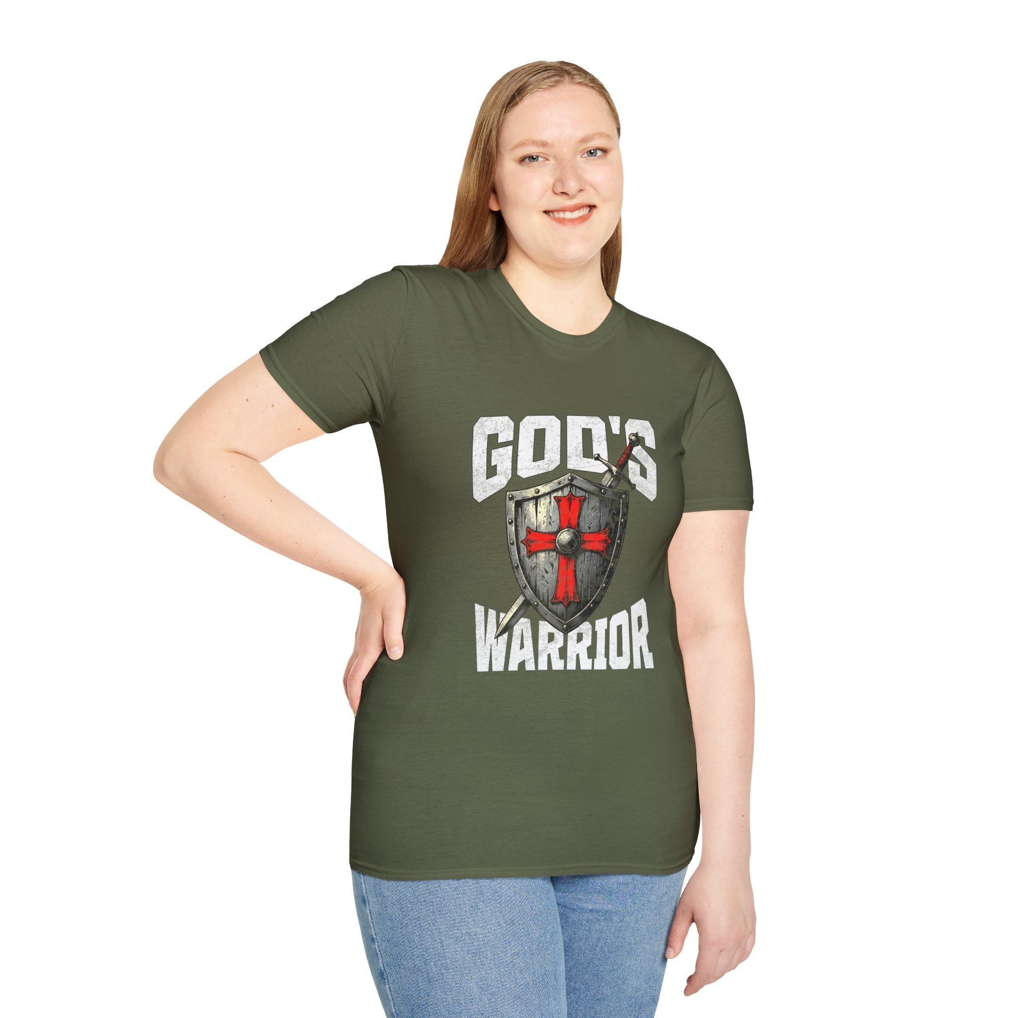 Copy of Gods Warrior Grunge White Text-T-Shirt