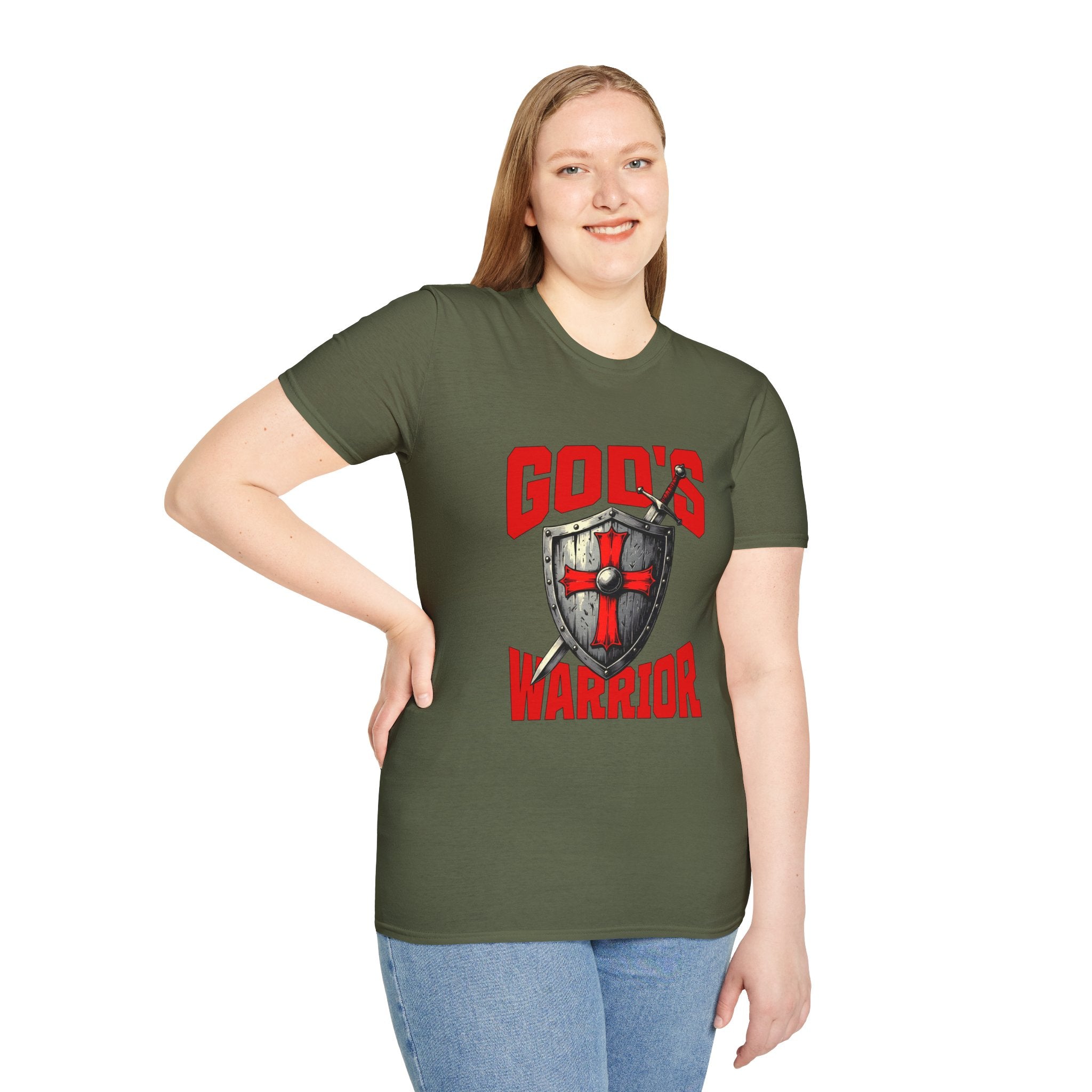 Copy of Gods Warrior Red Text-T-Shirt