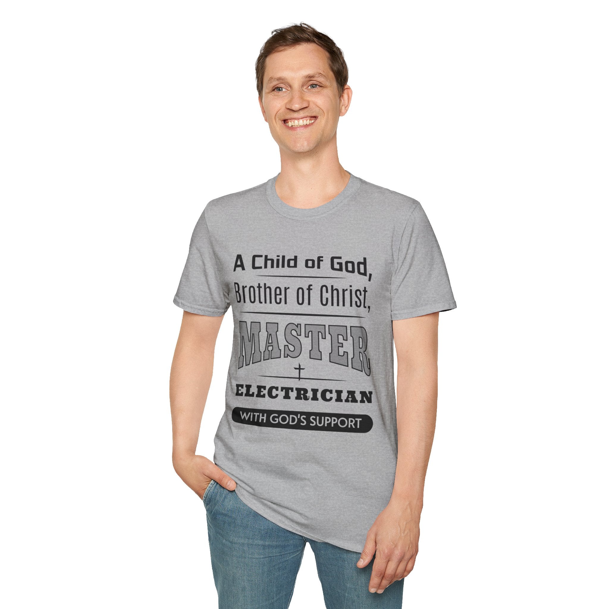 A Child Of God, Brother Of Christ, Master Electrician-T-Shirt