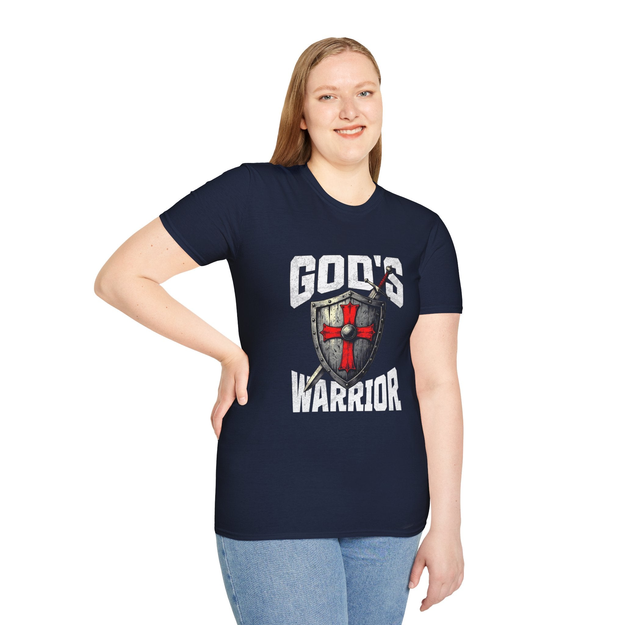 Copy of Gods Warrior Grunge White Text-T-Shirt