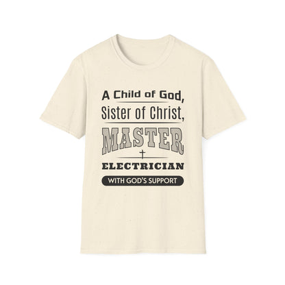 Beige t-shirt with text design on a white background