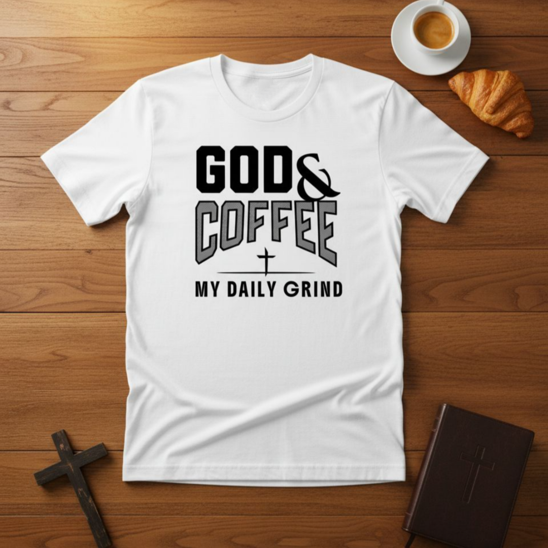 God & Coffee, My Daily Grind 2-T-Shirt