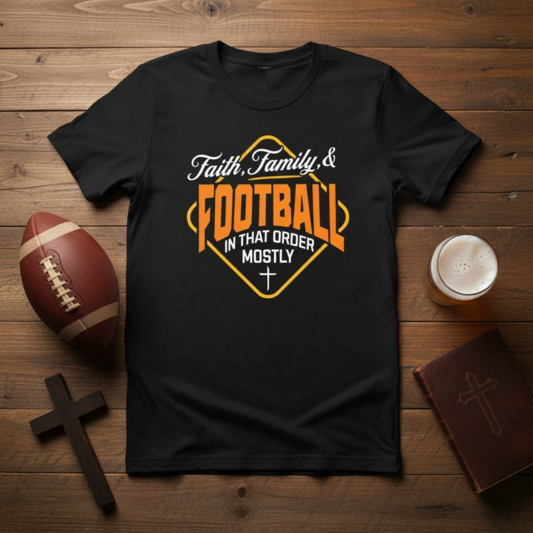 Faith, Family, And Football, In That Order, Mostly-T-Shirt