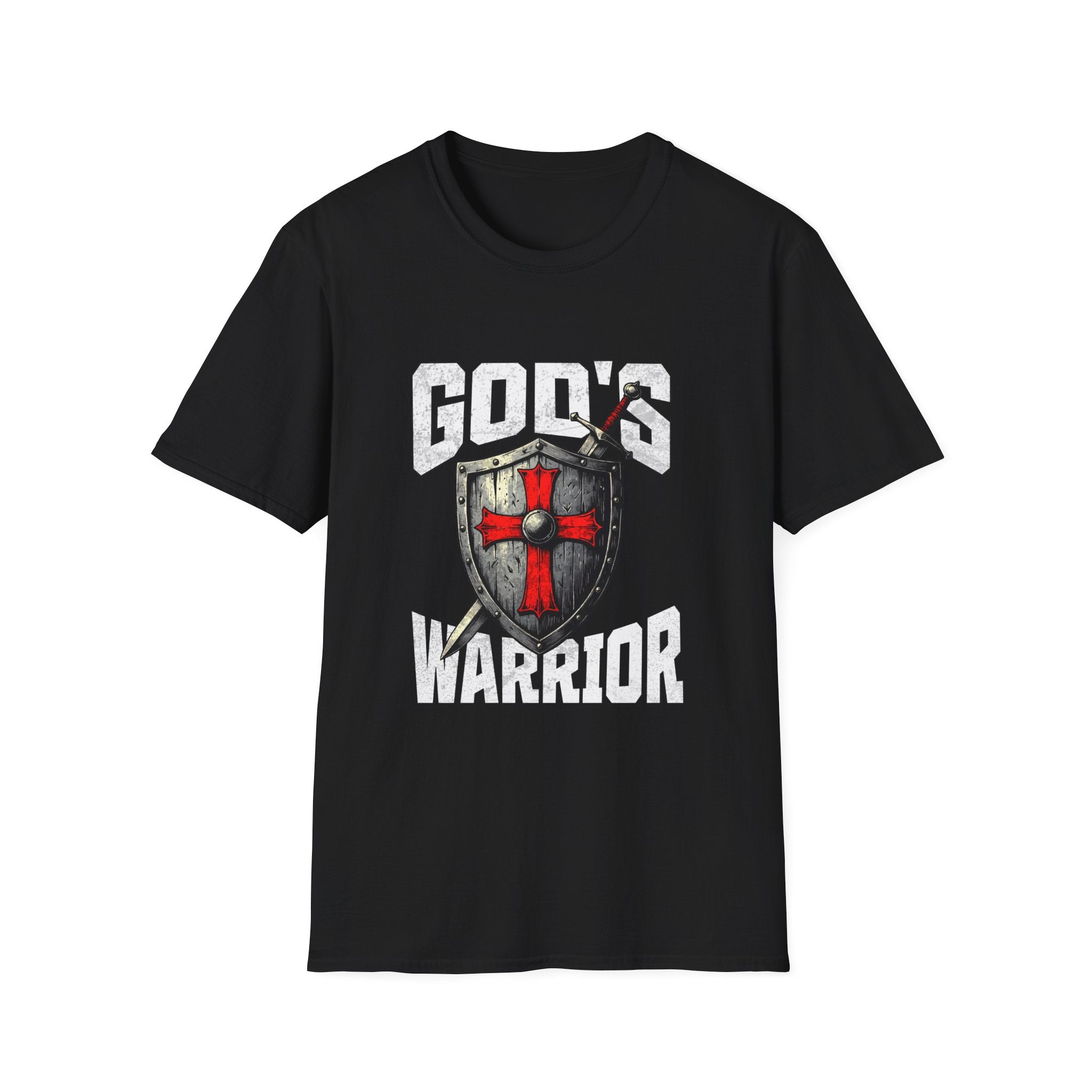 Copy of Gods Warrior Grunge White Text-T-Shirt