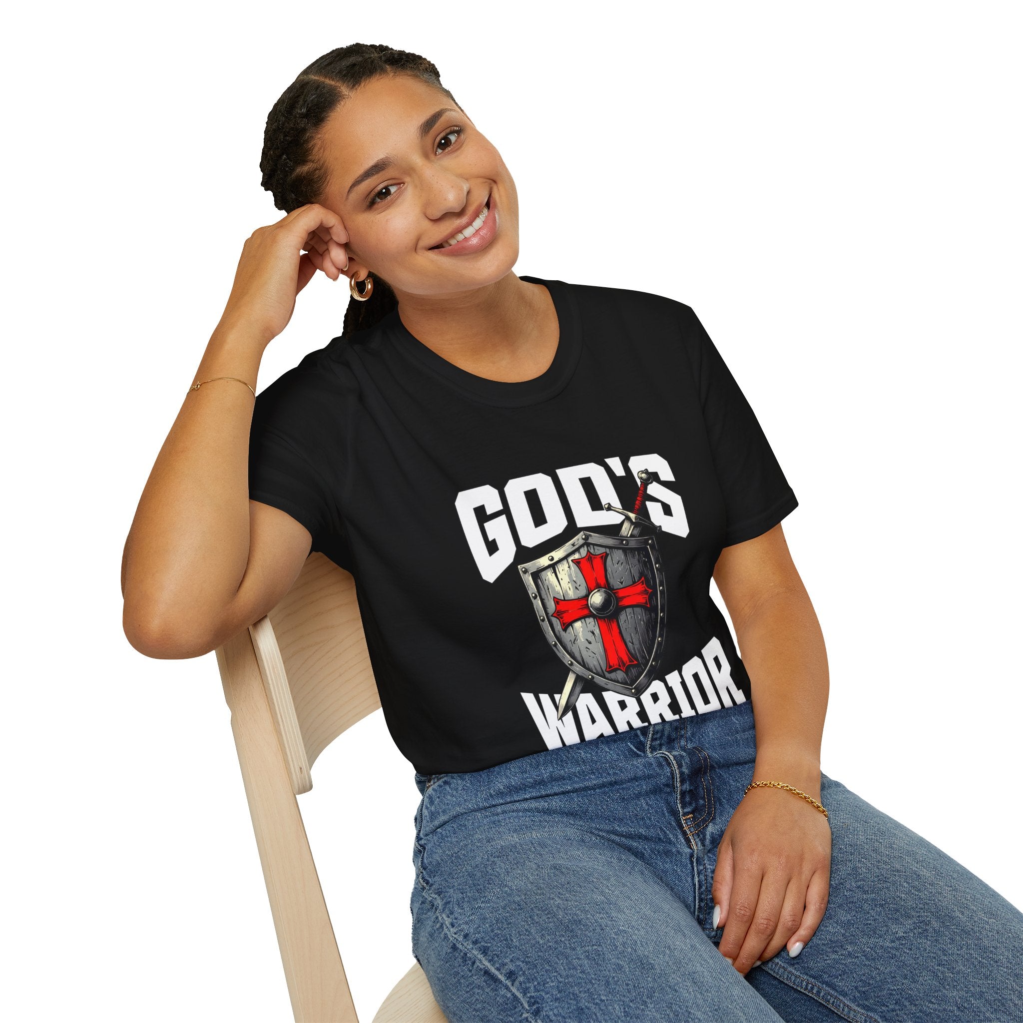 Copy of Copy of Gods Warrior White Text-T-Shirt