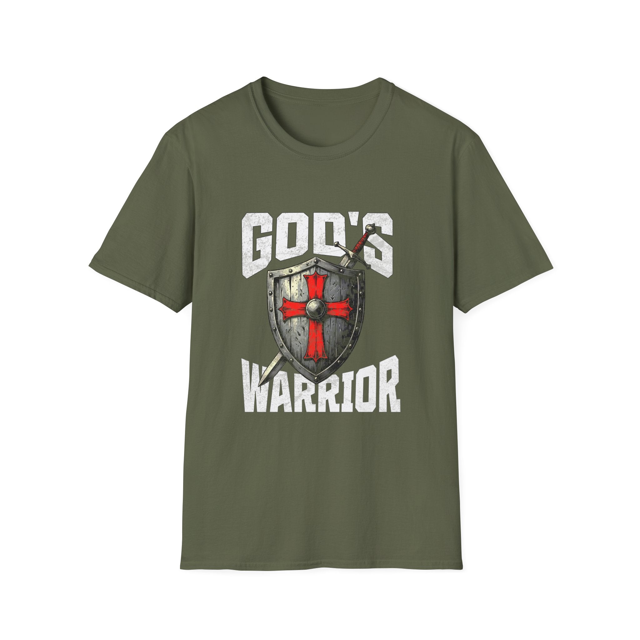 Copy of Gods Warrior Grunge White Text-T-Shirt