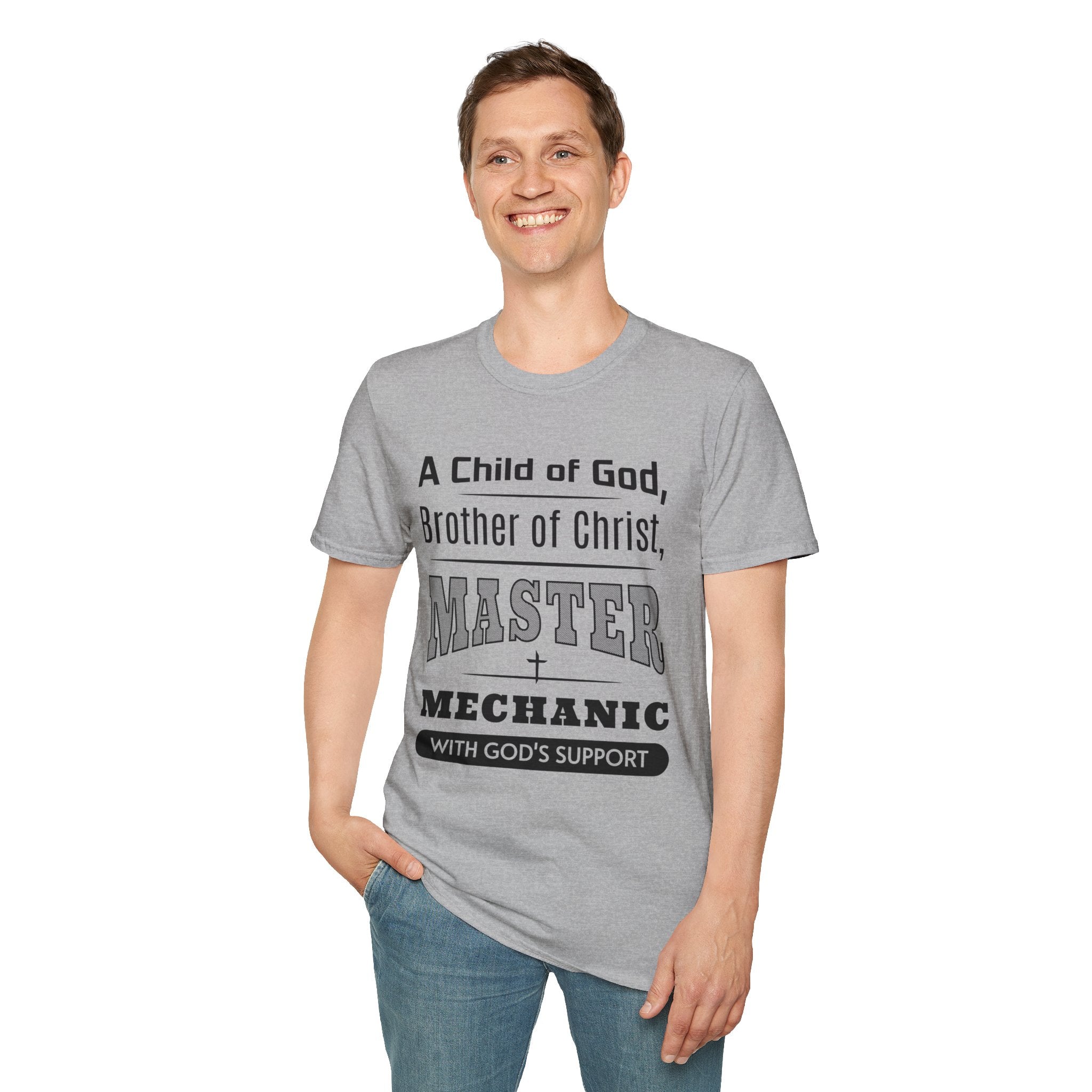 A Child Of God, Brother Of Christ, Master Mechanic-T-Shirt