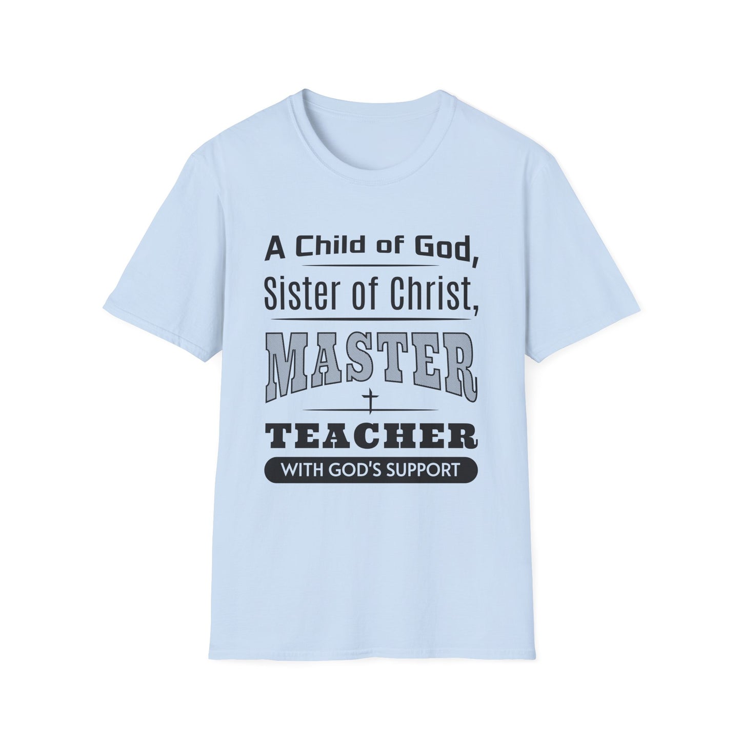 Light blue t-shirt with motivational text on a white background