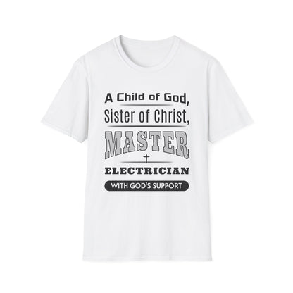 White t-shirt with text design on a white background