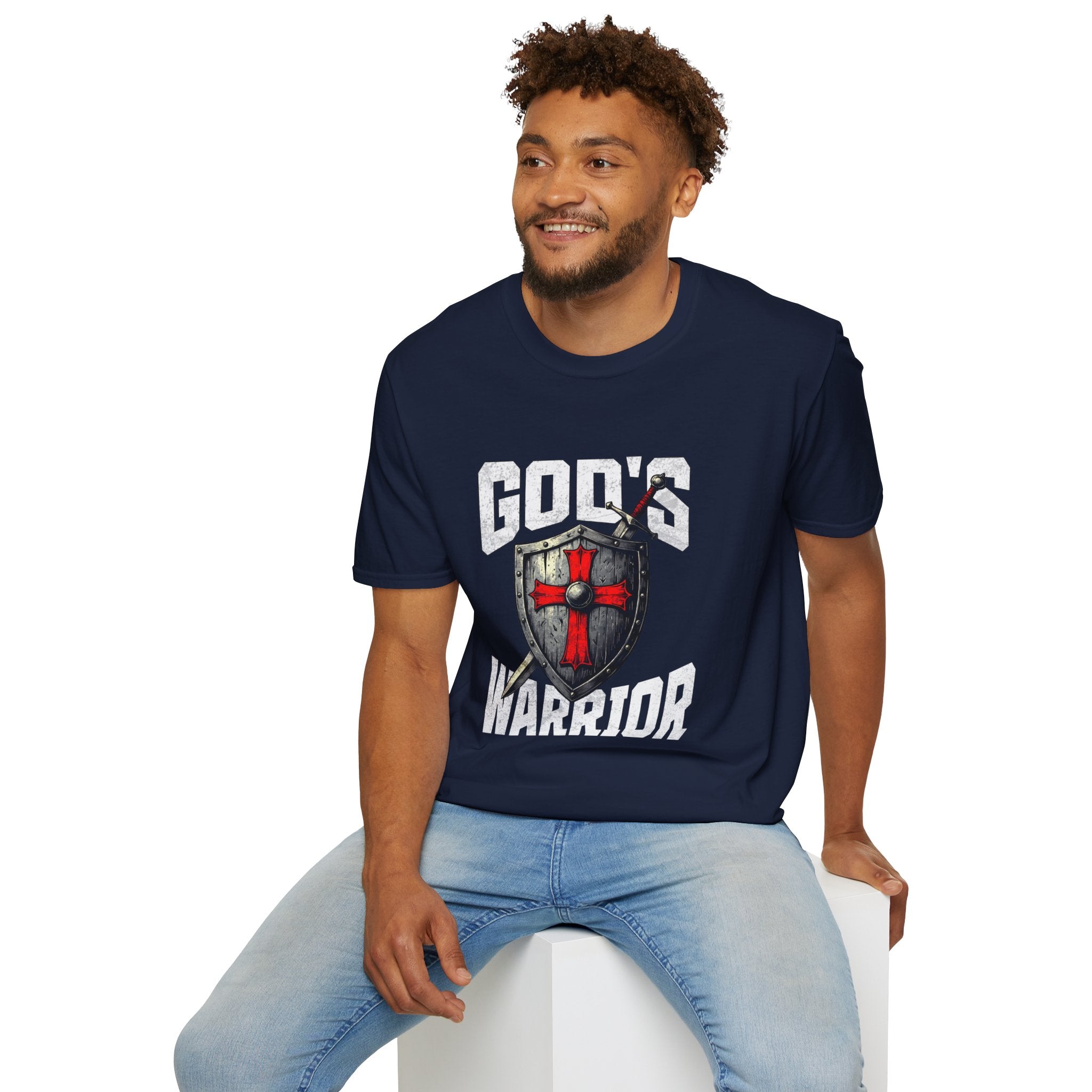 Copy of Gods Warrior Grunge White Text-T-Shirt