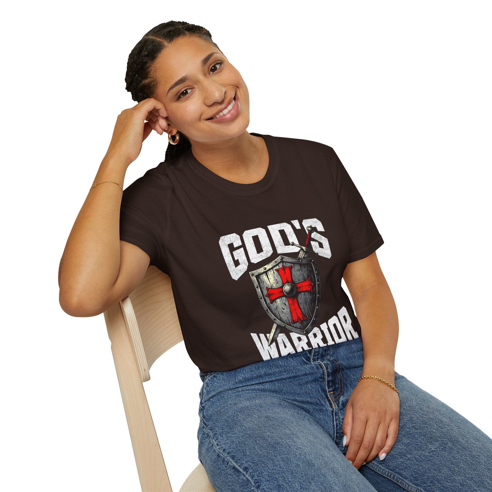 Copy of Gods Warrior Grunge White Text-T-Shirt