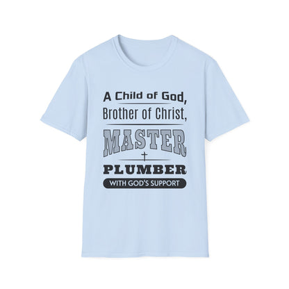 Light blue t-shirt with text design on a white background