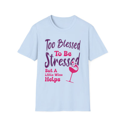 Light blue t-shirt with humorous text design on a white background