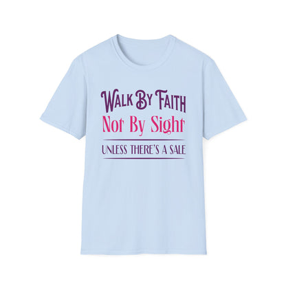 Light blue t-shirt with humorous text design on a white background