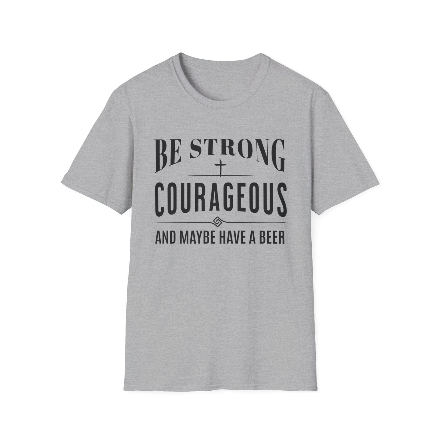 Gray t-shirt with motivational text on a white background