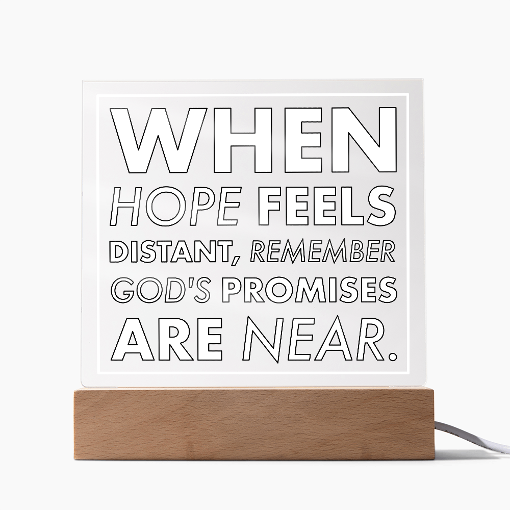 God's Promises Near-Printed Square Acrylic Plaque