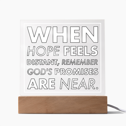 God's Promises Near-Printed Square Acrylic Plaque