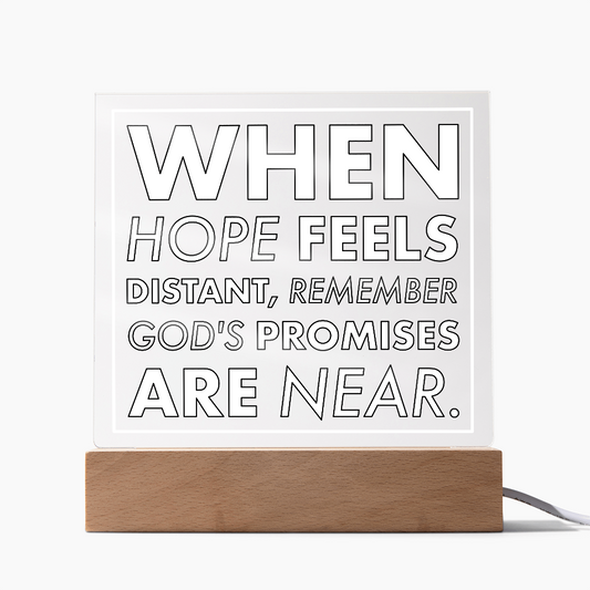 God's Promises Near-Printed Square Acrylic Plaque