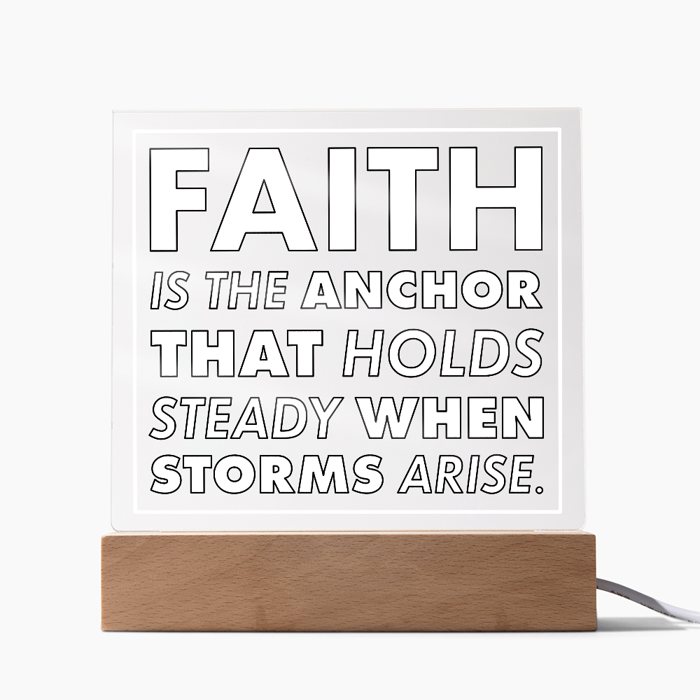 Anchor of Faith-Printed Square Acrylic Plaque