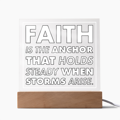 Anchor of Faith-Printed Square Acrylic Plaque