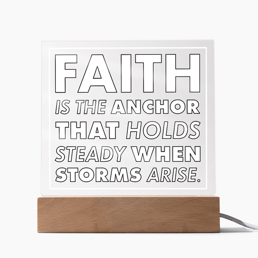 Anchor of Faith-Printed Square Acrylic Plaque