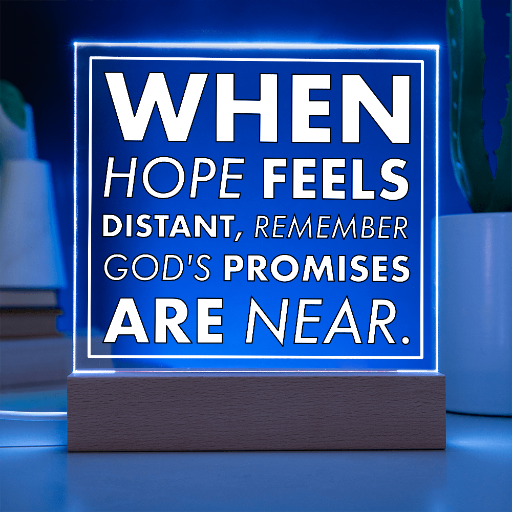God's Promises Near-Printed Square Acrylic Plaque