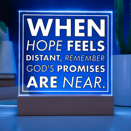 God's Promises Near-Printed Square Acrylic Plaque