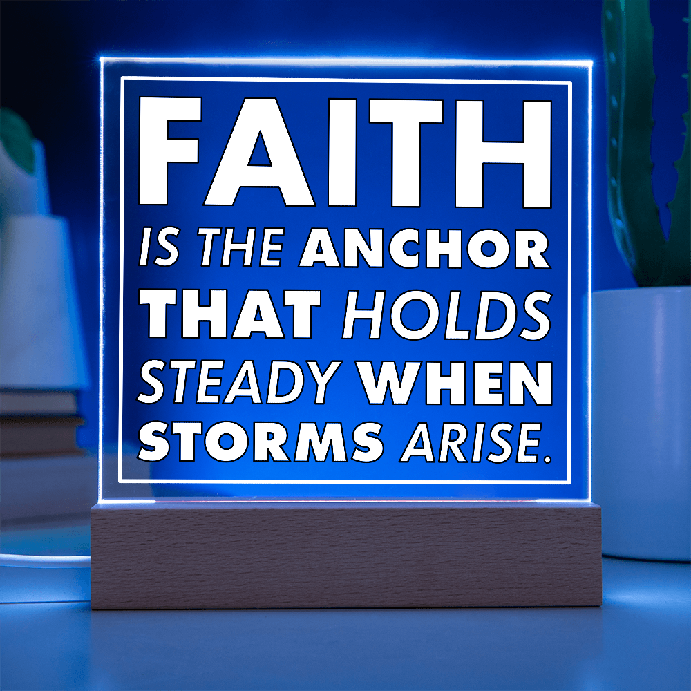 Anchor of Faith-Printed Square Acrylic Plaque