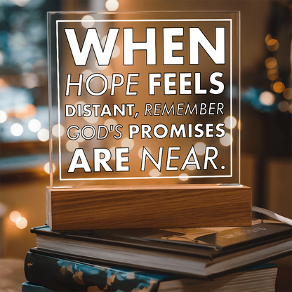 God's Promises Near-Printed Square Acrylic Plaque