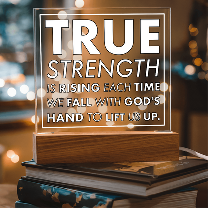 Rising Strength-Printed Square Acrylic Plaque