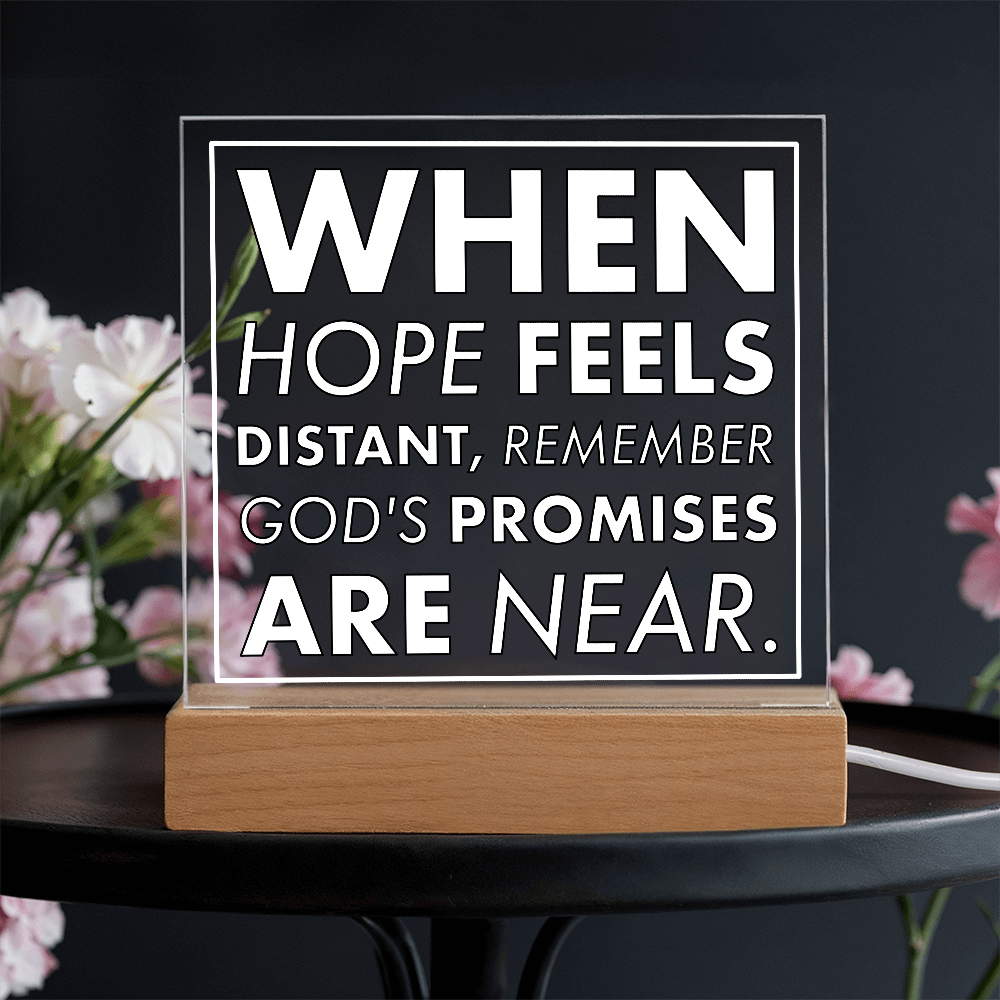 God's Promises Near-Printed Square Acrylic Plaque