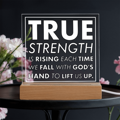 Rising Strength-Printed Square Acrylic Plaque