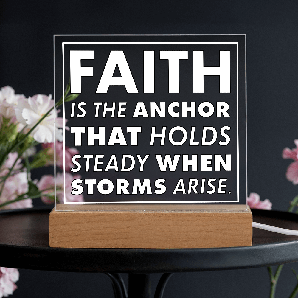 Anchor of Faith-Printed Square Acrylic Plaque