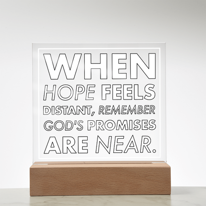 God's Promises Near-Printed Square Acrylic Plaque
