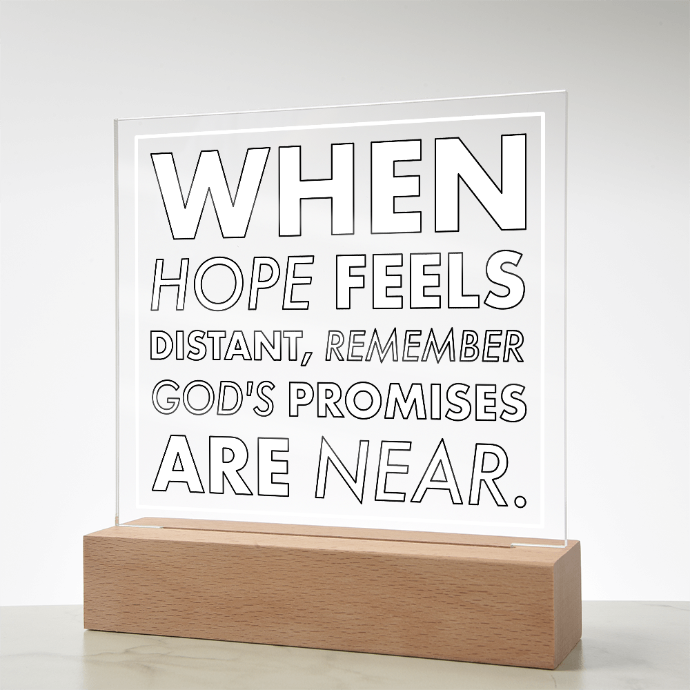 God's Promises Near-Printed Square Acrylic Plaque
