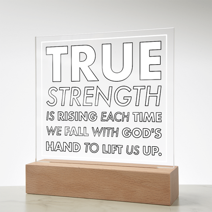 Rising Strength-Printed Square Acrylic Plaque