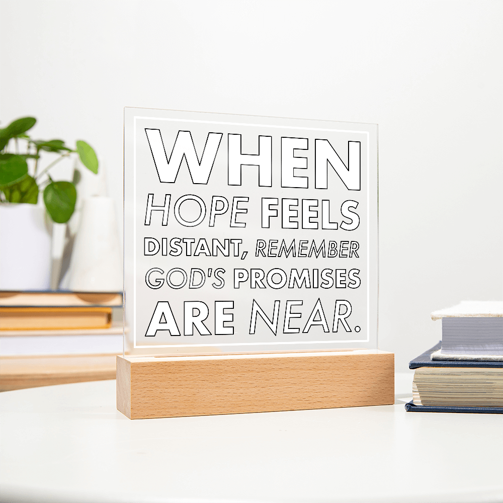 God's Promises Near-Printed Square Acrylic Plaque