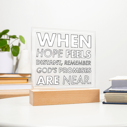 God's Promises Near-Printed Square Acrylic Plaque