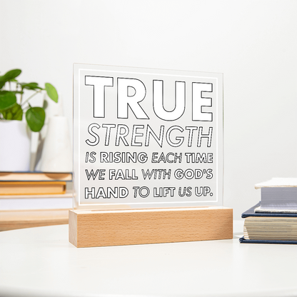 Rising Strength-Printed Square Acrylic Plaque